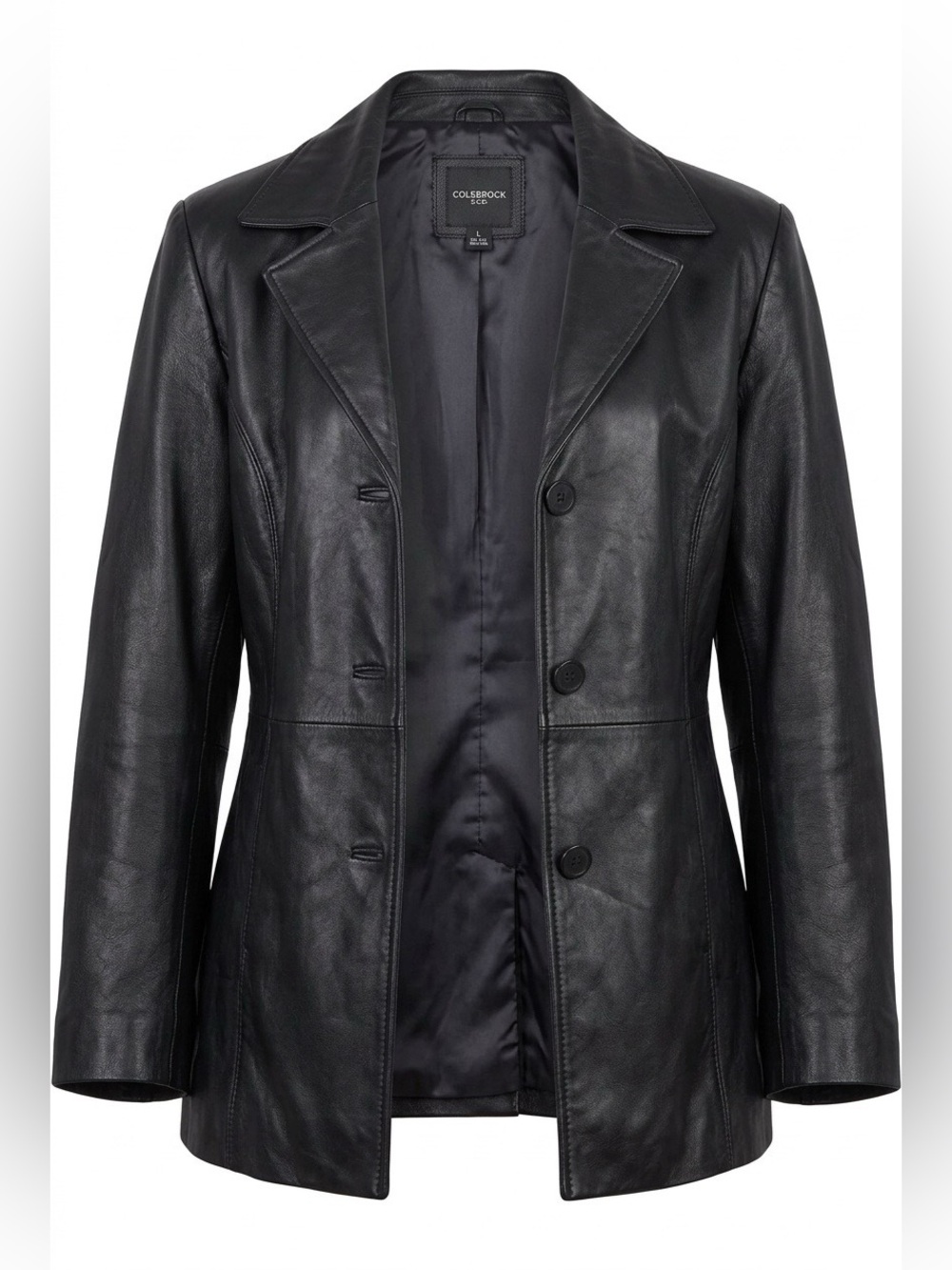 VINTAGE BLACK LEATHER JACKET by COLEBROOK SIZE XL
